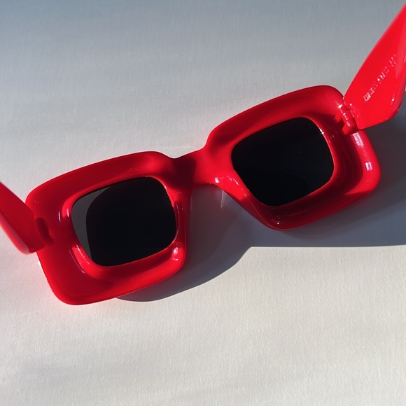 Red Inflated Sunglasses Bubble Square Sunglasses - Picture 5 of 6
